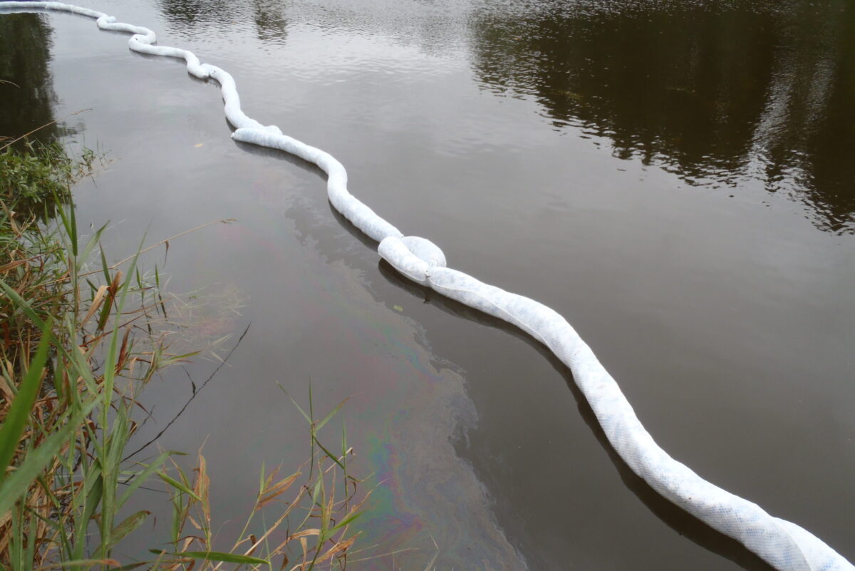Clean up pipe in river